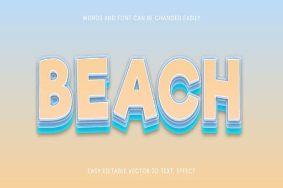 Download Beach -  Editable 3d Text Design Font - Premium Resources