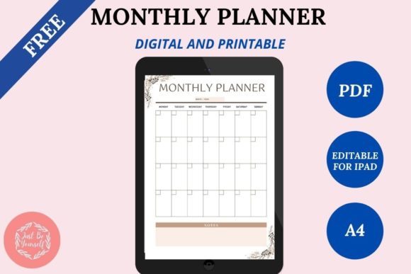 Download FREE Undated Monthly Digital Planner - Free Collection